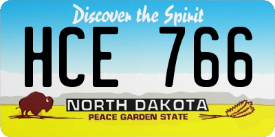 ND license plate HCE766