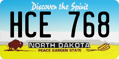 ND license plate HCE768