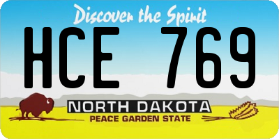 ND license plate HCE769