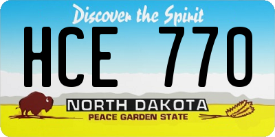 ND license plate HCE770