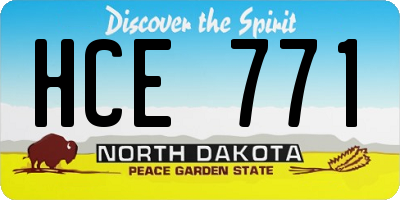 ND license plate HCE771