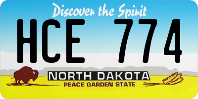 ND license plate HCE774