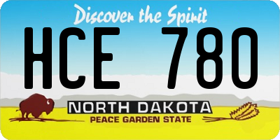 ND license plate HCE780