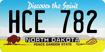 ND license plate HCE782