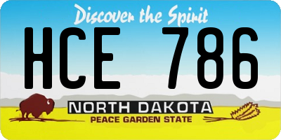 ND license plate HCE786