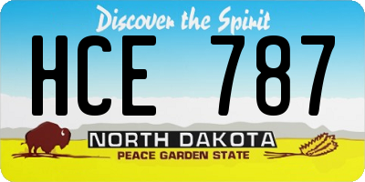 ND license plate HCE787