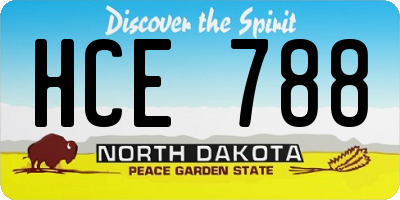 ND license plate HCE788