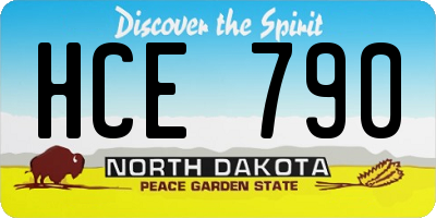 ND license plate HCE790