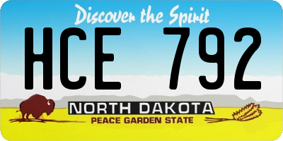 ND license plate HCE792