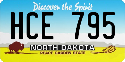 ND license plate HCE795
