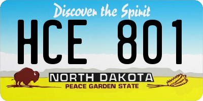 ND license plate HCE801