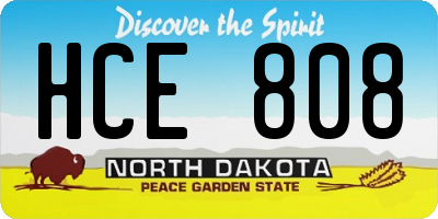 ND license plate HCE808