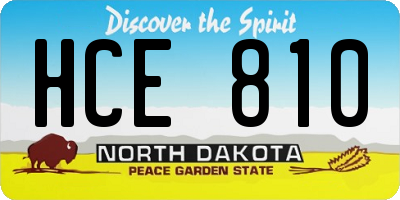 ND license plate HCE810