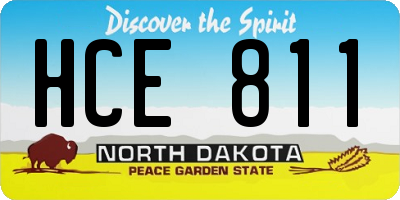 ND license plate HCE811
