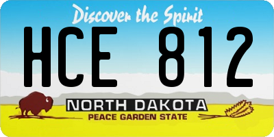 ND license plate HCE812