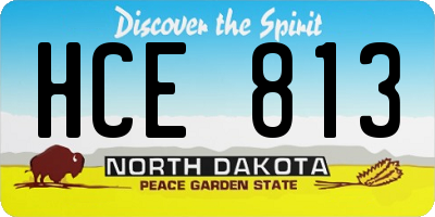 ND license plate HCE813
