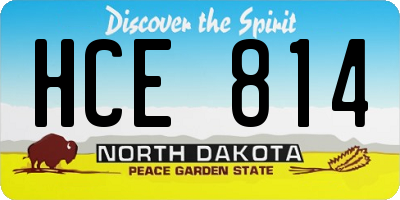 ND license plate HCE814