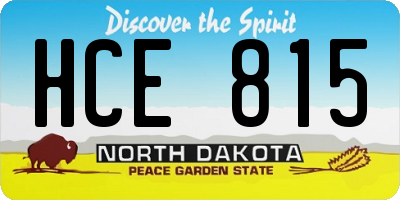 ND license plate HCE815