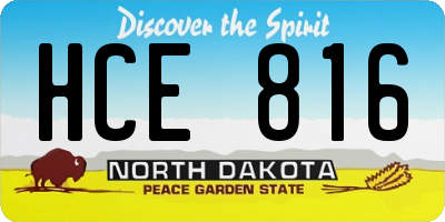 ND license plate HCE816