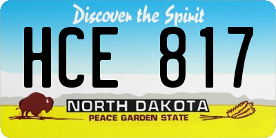 ND license plate HCE817