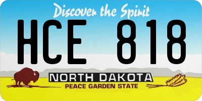 ND license plate HCE818