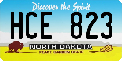 ND license plate HCE823