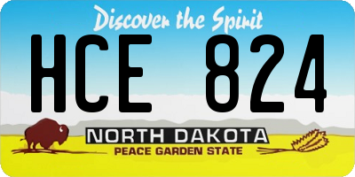 ND license plate HCE824