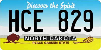 ND license plate HCE829