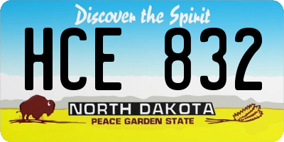 ND license plate HCE832