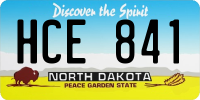 ND license plate HCE841