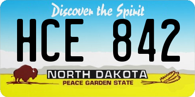 ND license plate HCE842