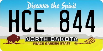 ND license plate HCE844