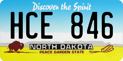 ND license plate HCE846