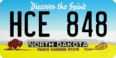 ND license plate HCE848