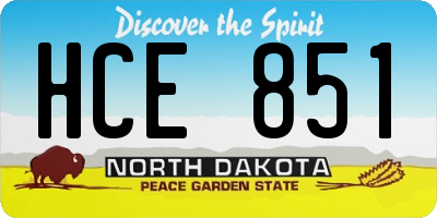 ND license plate HCE851