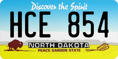 ND license plate HCE854
