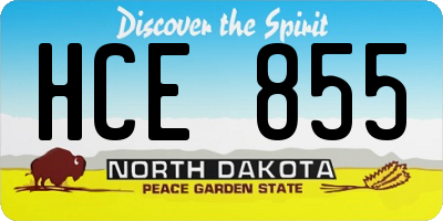 ND license plate HCE855