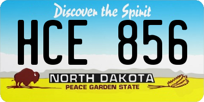 ND license plate HCE856