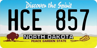 ND license plate HCE857