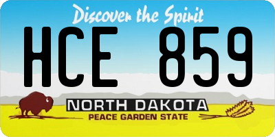 ND license plate HCE859