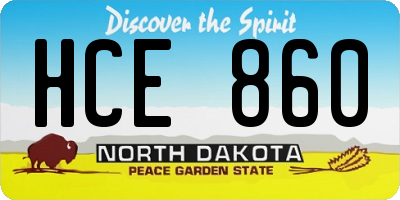 ND license plate HCE860