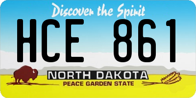ND license plate HCE861