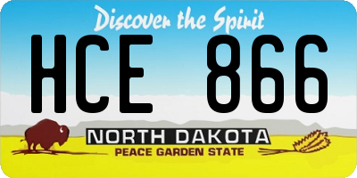 ND license plate HCE866