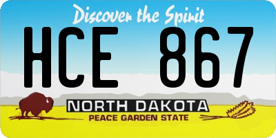 ND license plate HCE867
