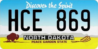 ND license plate HCE869