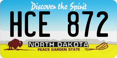 ND license plate HCE872