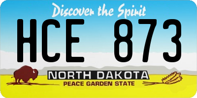 ND license plate HCE873