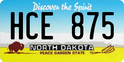 ND license plate HCE875