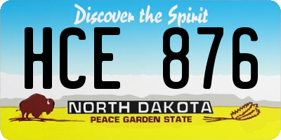 ND license plate HCE876