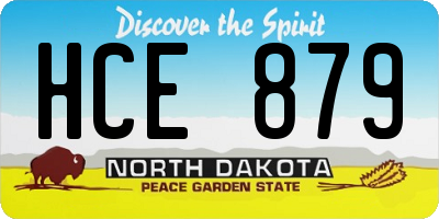 ND license plate HCE879